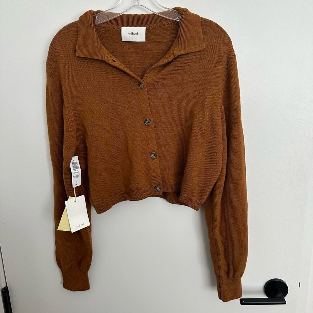 NWT Wilfred Nextdoor Cardigan in Rich Chestnut